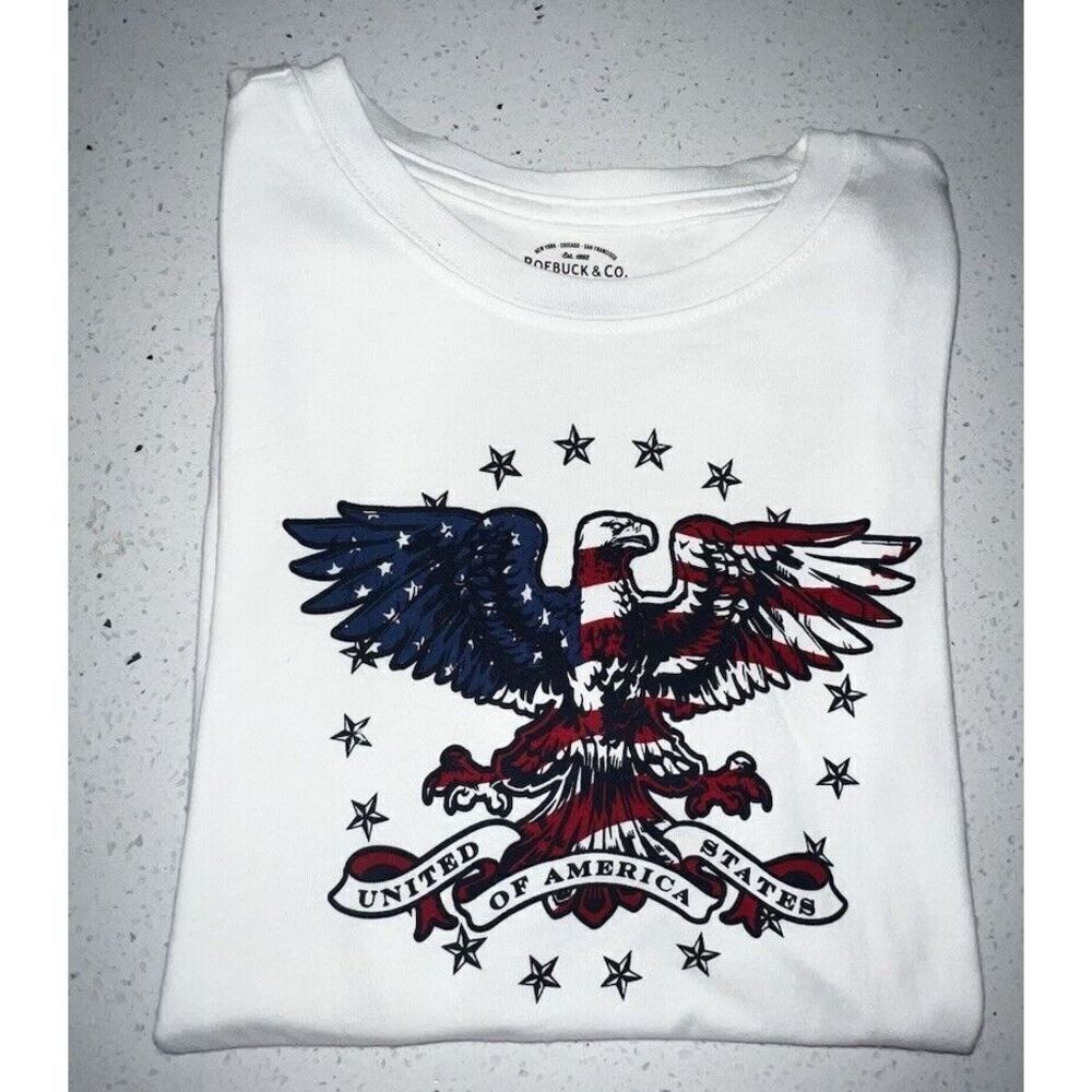 Vintage Roebuck & Co. Bald Eagle T Shirt, Junior X-Large,Sleeve Unisex - Picture 1 of 14